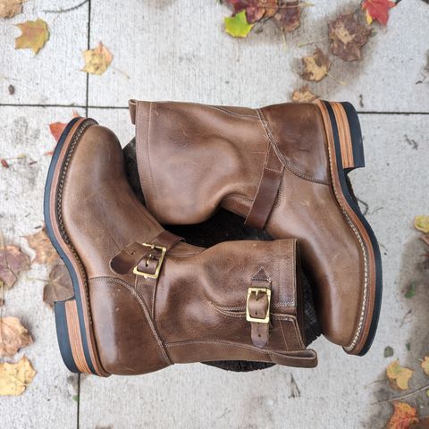 View photo of Viberg Engineer in Horween Natural Chromexcel