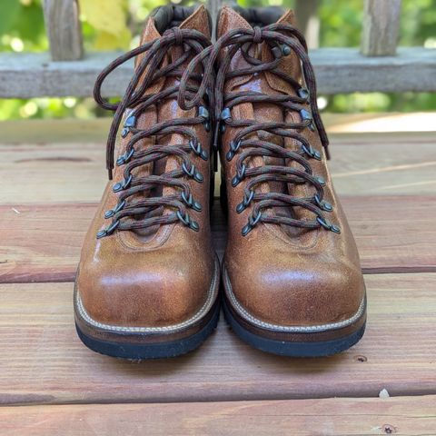 View photo of Viberg Pachena Bay in Maryam Cuoio Lux Roughout & Horween Mushroom Chamois