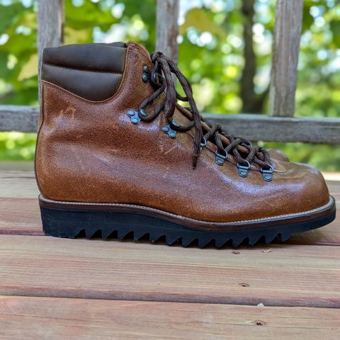 View photo of Viberg Pachena Bay in Maryam Cuoio Lux Roughout & Horween Mushroom Chamois