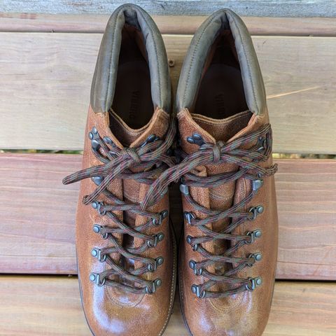 View photo of Viberg Pachena Bay in Maryam Cuoio Lux Roughout & Horween Mushroom Chamois