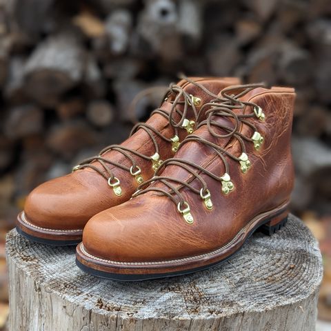 View photo of Viberg Hiker in Horween Natural Dublin