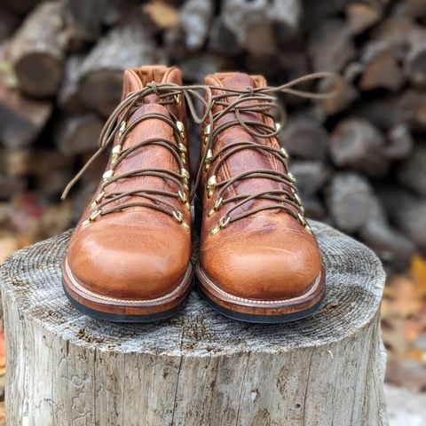 View photo of Viberg Hiker in Horween Natural Dublin