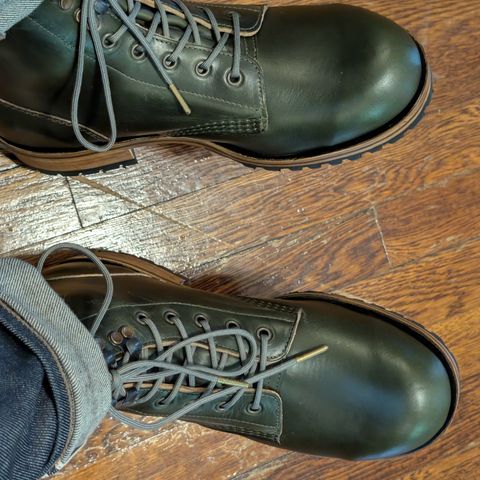 GORAL Buxton Brass Wire Construction Boot in Horween Forest Green Chromexcel