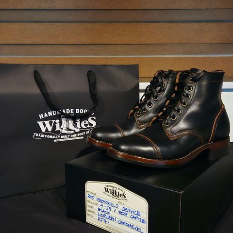 Willie's Handmade Boots Service Boot in Horween Black Chromexcel