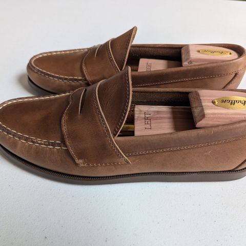 Oak Street Bootmakers Penny Moc in Horween Natural Chromexcel