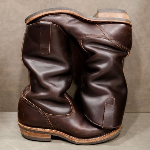 White's Stockman in horween brown chromexcel over dyed black