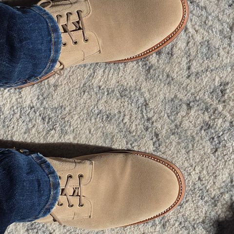 Grant Stone Edward Boot in C.F. Stead Tan Repello Calf Suede