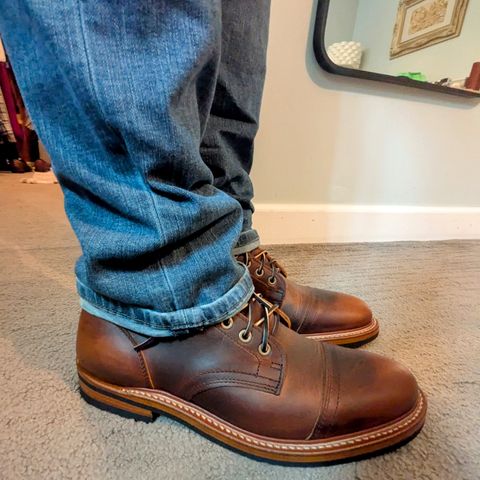 Truman Cap Toe Boot in Tobacco Snakebite