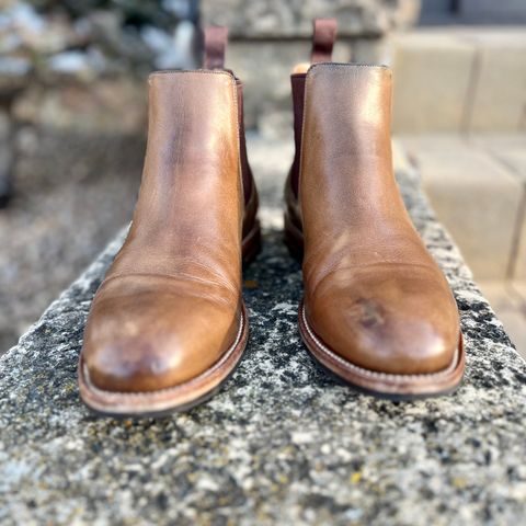 Grant Stone Chelsea Boot in Horween Dune Chromexcel