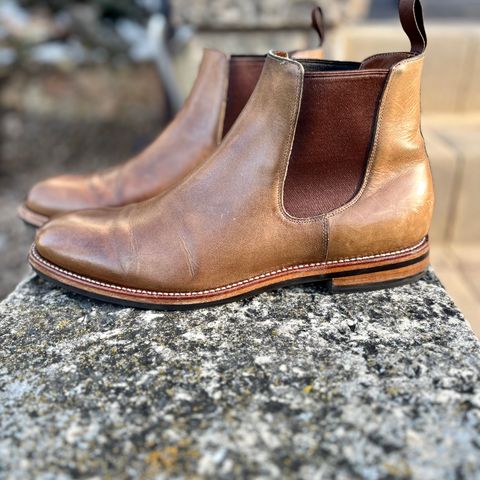 Grant Stone Chelsea Boot in Horween Dune Chromexcel