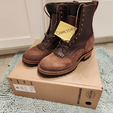 View photo of Drew's Boots 8-Inch Logger in Brown Combo