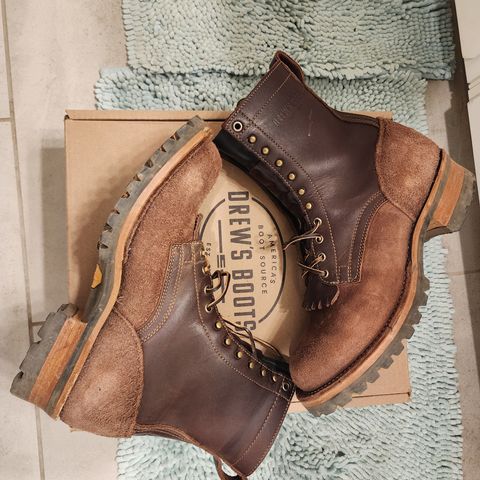 View photo of Drew's Boots 8-Inch Logger in Brown Combo