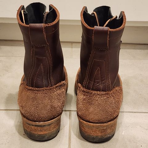 View photo of Drew's Boots 8-Inch Logger in Brown Combo