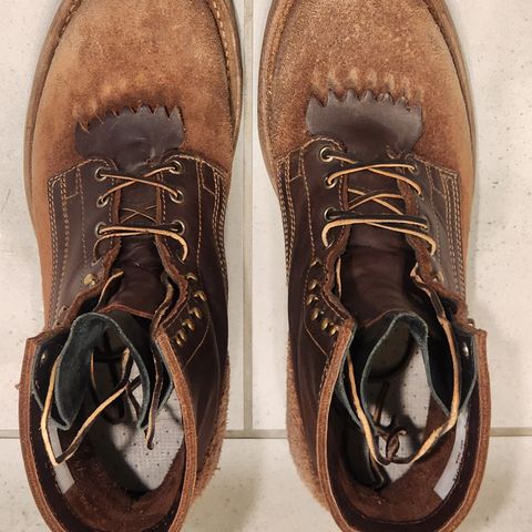 View photo of Drew's Boots 8-Inch Logger in Brown Combo