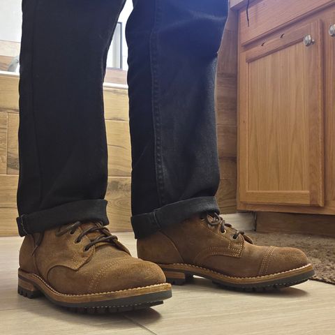 Truman Cap Toe Boot in C.F. Stead Snuff Waxy Commander Suede