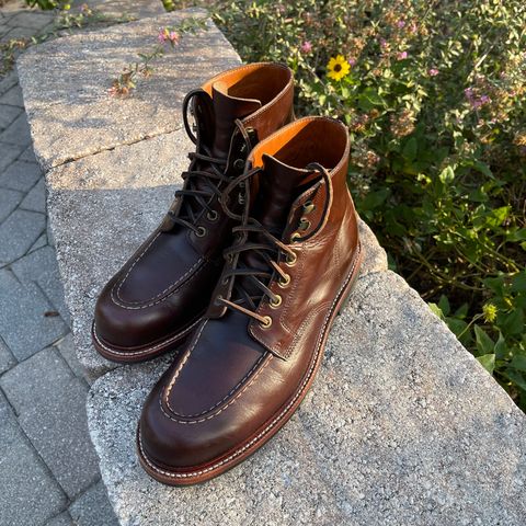 Search result thumbnail of Grant Stone Brass Boot in Horween Crimson Chromexcel