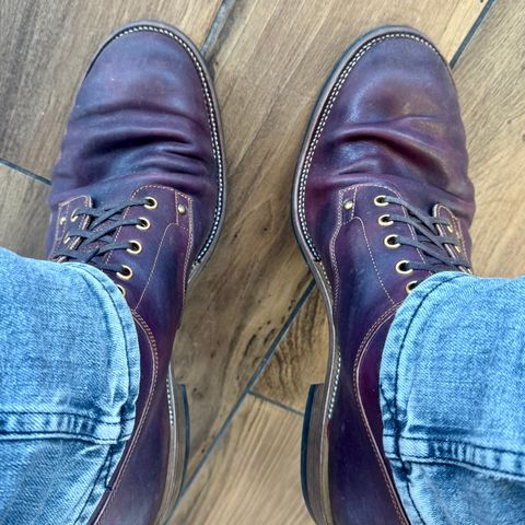 Østmo X Iron Boots Type 1 in Hand-Dyed Burgundy Maryam Washed Horsehide