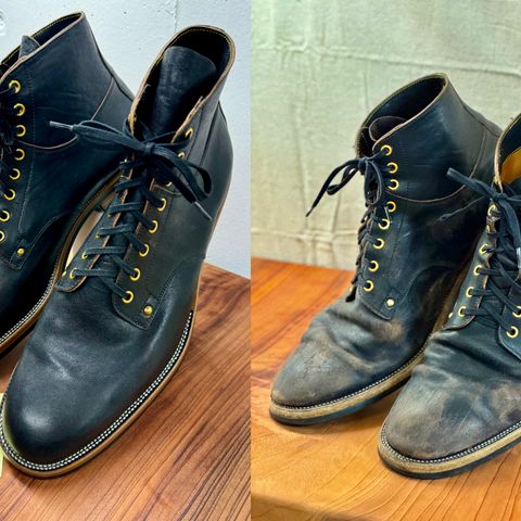 Iron Boots Type 1 in Maryam Black Hand-Dyed Horsehide