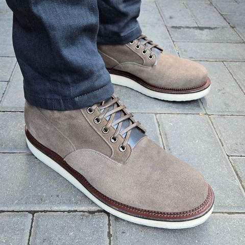 Viberg Scout Boot in C.F. Stead Fog Janus Calf Suede
