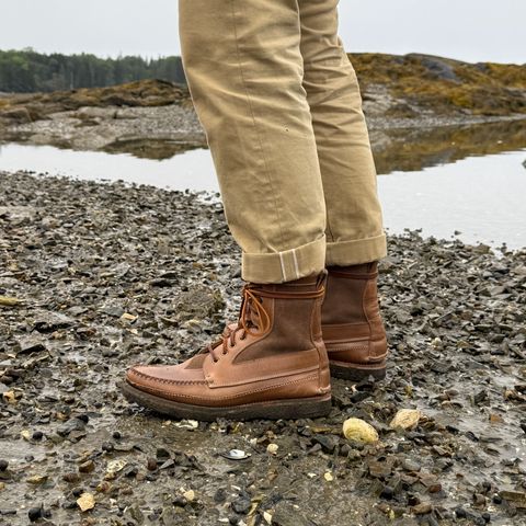 Easymoc Rangeley Boot in Horween Natural Chromexcel & American Mole Suede