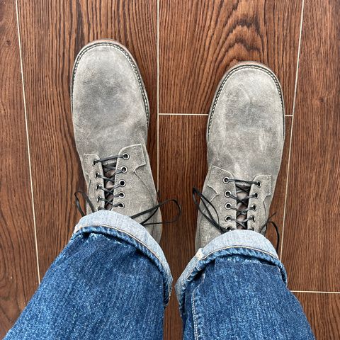 Viberg Country Boot in C.F. Stead Anthracite Waxed Roughout