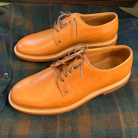 Grant Stone Plain Toe Blucher in Badalassi Carlo Saddle Tan Minerva