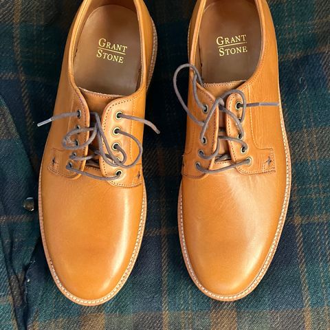 Grant Stone Plain Toe Blucher in Badalassi Carlo Saddle Tan Minerva