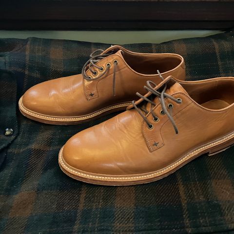 Grant Stone Plain Toe Blucher in Badalassi Carlo Saddle Tan Minerva