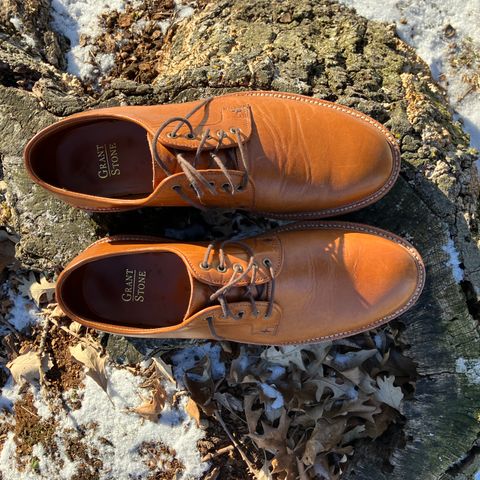 Grant Stone Plain Toe Blucher in Badalassi Carlo Saddle Tan Minerva