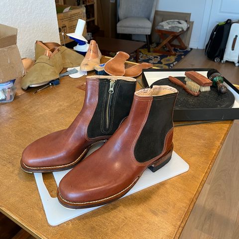 DIY Zip Boot in S.B Foot - Unknown & C.F. Stead Loden Repello Calf Suede