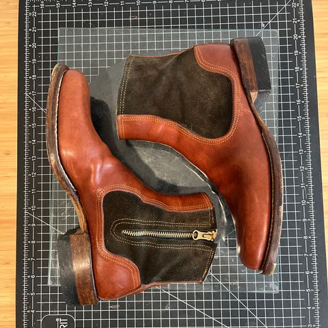 DIY Zip Boot in S.B Foot - Unknown & C.F. Stead Loden Repello Calf Suede