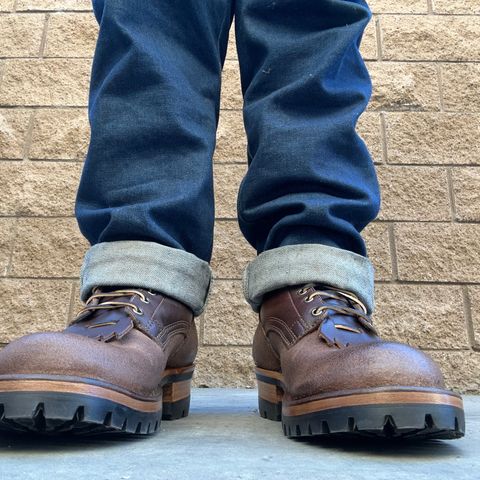 Search result thumbnail of Drew's Boots 8-Inch Logger in Brown Roughout