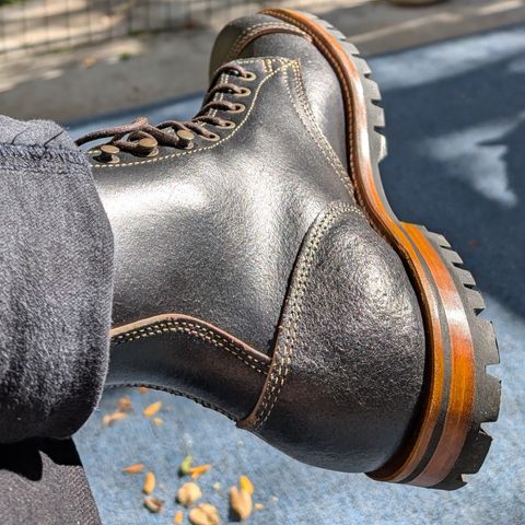 Truman Cap Toe Boot in Horween Black Waxed Flesh