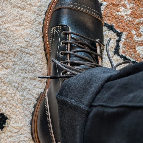 Truman Cap Toe Boot in Horween Black Waxed Flesh