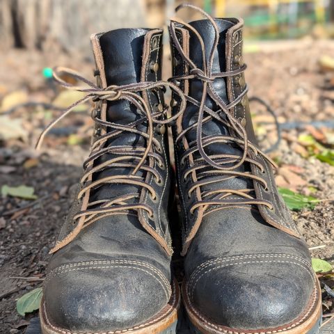 Truman Cap Toe Boot in Horween Black Waxed Flesh