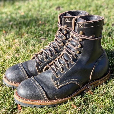 Truman Cap Toe Boot in Horween Black Waxed Flesh