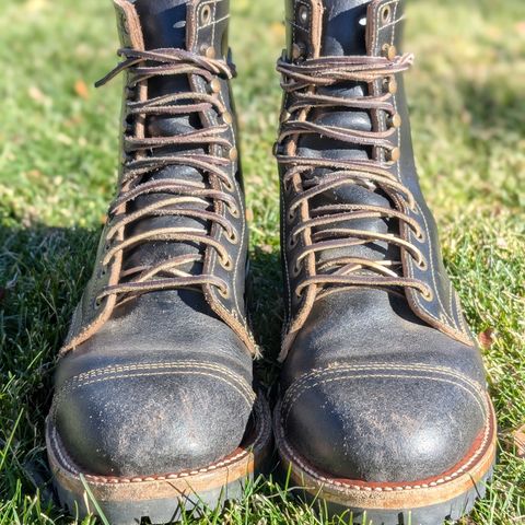 Truman Cap Toe Boot in Horween Black Waxed Flesh