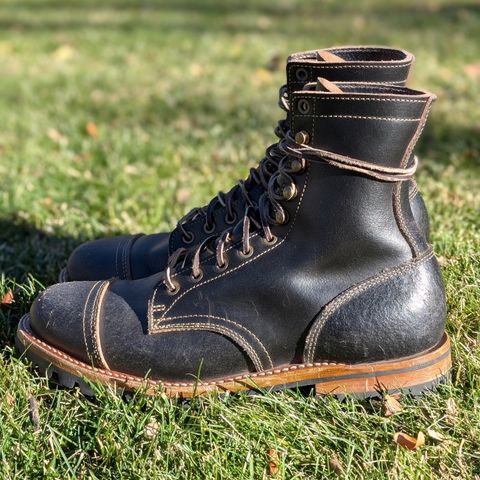 Truman Cap Toe Boot in Horween Black Waxed Flesh