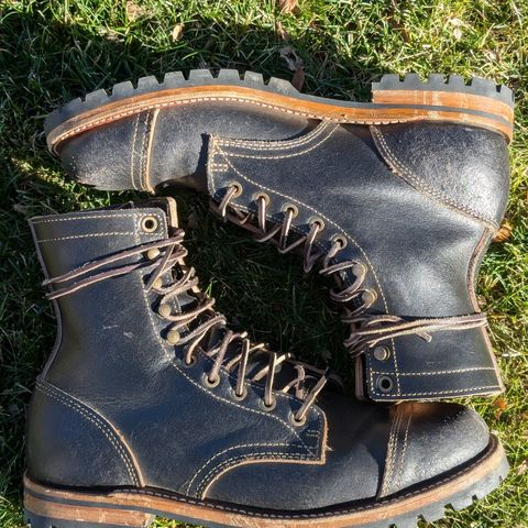 Truman Cap Toe Boot in Horween Black Waxed Flesh