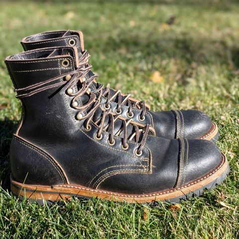 Truman Cap Toe Boot in Horween Black Waxed Flesh
