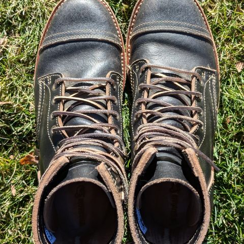 Truman Cap Toe Boot in Horween Black Waxed Flesh