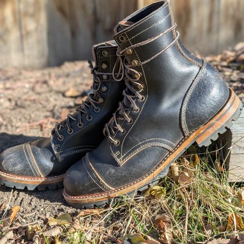 Truman Cap Toe Boot in Horween Black Waxed Flesh