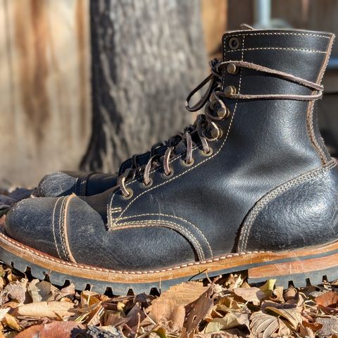 Truman Cap Toe Boot in Horween Black Waxed Flesh