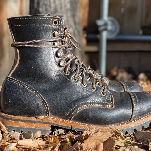Truman Cap Toe Boot in Horween Black Waxed Flesh