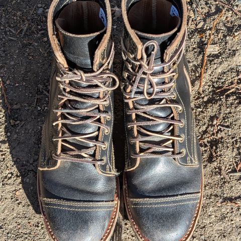 Truman Cap Toe Boot in Horween Black Waxed Flesh