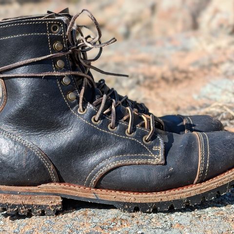 Truman Cap Toe Boot in Horween Black Waxed Flesh