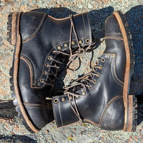Truman Cap Toe Boot in Horween Black Waxed Flesh