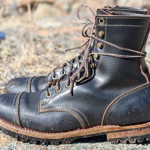 Truman Cap Toe Boot in Horween Black Waxed Flesh