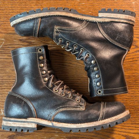 Truman Cap Toe Boot in Horween Black Waxed Flesh