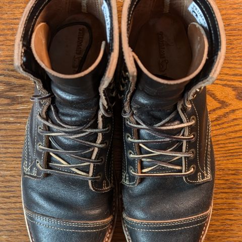 Truman Cap Toe Boot in Horween Black Waxed Flesh